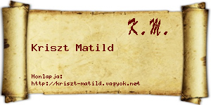 Kriszt Matild névjegykártya